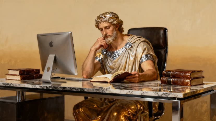 Filósofo estudando em um computador representando aprendizagem adaptativa e educação digital