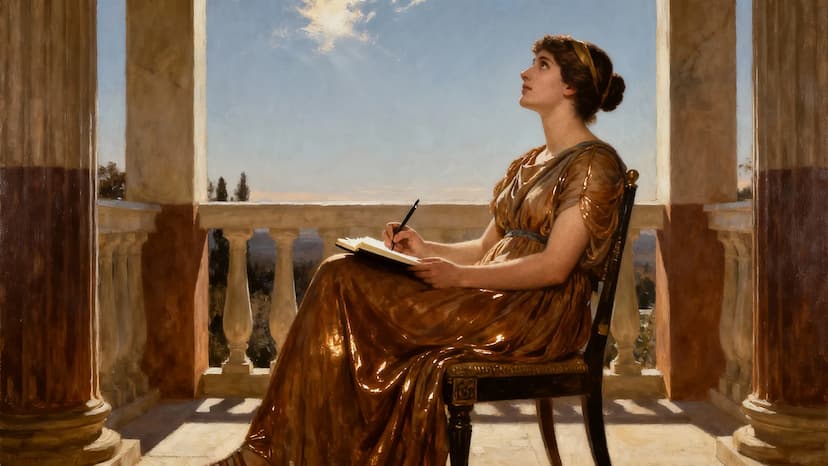 Mulher sentada escrevendo em caderno, representando criação de conhecimento e planejamento de infoprodutos para 2026