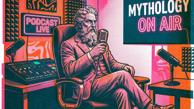 O texto alternativo deve descrever a intenção da imagem, não apenas o que aparece nela. Como o artigo é sobre BI em podcasts, esse alt ajuda tanto na acessibilidade quanto no SEO.